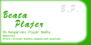 beata plajer business card